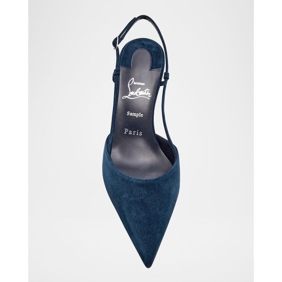 Christian Louboutin Condoroline 55 Marine Blue Slingback Strap Heel Pump 35.5 - Picture 6 of 14